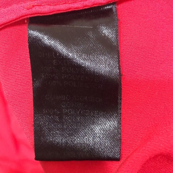 Badgley Mischka Gown Formal Maxi Dress Size 20 Red Pleated Cold Shoulder - Picture 5 of 10